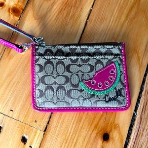 Cute Coach watermelon wristlet